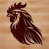 Cute Cartoon Chicken Head A cartoon-style illustration of a chicken's head with feathers and beak.