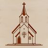 Church Icon A simple vector illustration of a church building with a steeple and cross.