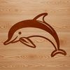 Wild Sea Creature Dolphin Silhouette Illustrated dolphin in the ocean, a sea creature often found in wild animal habitats.