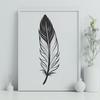 A stylized vector illustration of a single bird feather in various angles and shapes.