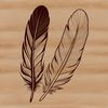 A high-resolution illustration of a single feather in vector format.