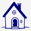 Beautiful Home Clip Art Illustration A simple 2D representation of a house building with clean lines and basic design elements.