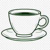 Delicate Teacup Design Teacup design with delicate handle and rim, ideal for use in craft projects.