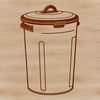 2D Trash Can Illustration A 2D illustration of a trash can with a lid, suitable for digital cutting machines.
