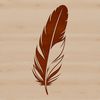 A delicate illustration of a feather in vector format.
