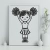 Cheerleader Girl Illustration Colorful illustration of a young girl in a cheerleading outfit, suitable for vector art designs.