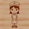 An SVG illustration of a woman wearing nurse's uniform and accessories, suitable for design projects.