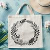 A floral wreath design made from interconnected elements, suitable for digital cutting machines like Cricut or laser cutters.