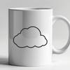 An abstract vector representation of a puffy cloud with soft, rounded edges.