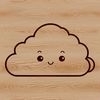 A stylized illustration of a white cloud in the sky against a blue gradient background.