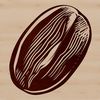 An illustration of a single coffee bean in a stylized format, suitable for various design applications.
