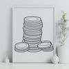 Beautiful Digital Coins Vector Art A set of digital coins in various denominations and designs, created as a vector graphic SVG file.