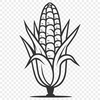 A stylized illustration of a corn on the cob, suitable for digital design and cutting machine projects.