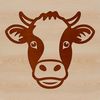Beautiful Farm Animal Design Free to Download A detailed illustration of a cow's head, suitable for vector design and digital crafting.