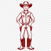 An SVG graphic representation of a classic cowboy design.