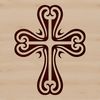 Free SVG Cross Clip Art An ornate cross symbolizing faith in various religious contexts.