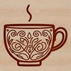 A simple cup design made from vector shapes, suitable for various digital applications.