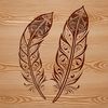 A single feather with delicate details and texture, suitable for vector art projects.
