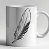A high-quality vector illustration of a single feather with smooth lines and precise details.
