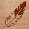 A detailed illustration of a single feather with intricate details, suitable for vector graphics.