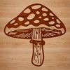 Digital Mushroom Illustration A digital illustration of a mushroom with cap and stem.