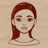 Vector illustration of a young female figure.
