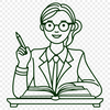 Woman in Education Attire Illustration A professional illustration of a woman in education attire, representing the teaching profession.