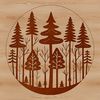 A stylized illustration of trees in a dense forest landscape, suitable for vector design projects.