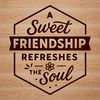 A digital illustration of inspirational quotes about friendship in a clean and simple vector style.