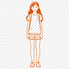 Simple Vector Girl Design Young girl illustrated in a simple vector design, suitable for digital crafting and DIY projects.