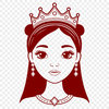 A young female princess character in a stylized illustration, suitable for digital and craft projects.