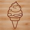Colorful Ice Cream Cones SVG Design Vector illustration of a colorful ice cream cone with a scoop on top.