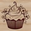 Whimsical Vector Treat Design A colorful illustration of a single cupcake with frosting and sprinkles on top, designed as vector art.