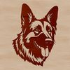 Regal German Shepherd Dog Silhouette A regal German Shepherd dog with a distinctive head shape, suitable for various creative projects.