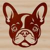 Adorable French Bulldog Portrait Design An SVG design featuring a realistic depiction of a French Bulldog's face.