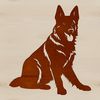 Faithful German Shepherd Illustration A high-quality vector image of a sitting German Shepherd dog.