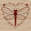 Colorful Dragonfly SVG Design A colorful illustration of a dragonfly with heart patterns on its wings.