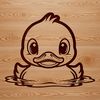 Cute Waterfowl Clip Art A simplified illustration of a duck, suitable for digital use in various formats.