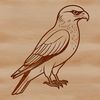Falcon Silhouette SVG Graphic A falcon standing in mid-flight, depicted in simple vector lines.