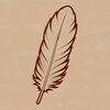 A single white ostrich feather with smooth edges and subtle texture.