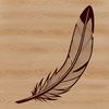 A simple vector illustration of a single feather with clean lines.