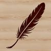 Vector graphic design element featuring a realistic feather silhouette.