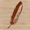 A single bird feather with delicate curves and soft edges, suitable as vector art for digital designs.