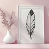 Free Vector Feather Graphic Design Element A stylized digital vector illustration of a single bird's feather with smooth lines and detailed texture.