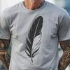 A single white feather with delicate curves, suitable for vector design and clip art.