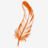 A single white feather isolated on a transparent background, created as an SVG vector graphic.