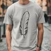 A detailed vector illustration of a single feather with intricate texture and design.