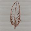 A simple illustration of a feather in vector format for use in digital design.