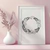 A floral design for a DIY project, featuring a traditional wreath motif in vector format.