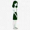 Young Female Silhouette Vector Image A young girl in a casual outfit with a neutral background.